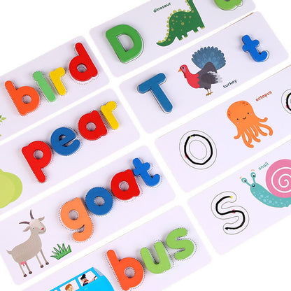 Children Spell Words and English Letters To Describe Educational Toys