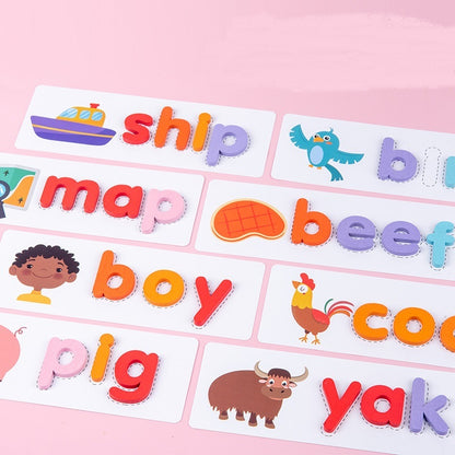 Wooden Children's Letters To Spell The Word Building Blocks