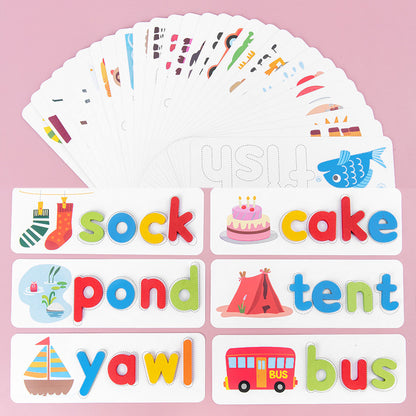 Wooden Spelling Game Children's 26 English Letters Spelling Practice Early Education Perception Educational Toys