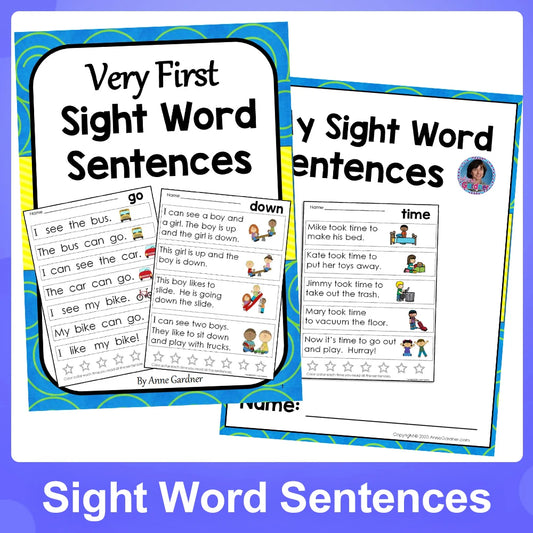 My Very First Sight Word Sentence kids Learning English Homework Interactive Phonics Coloring Practice Workbook worksheet books