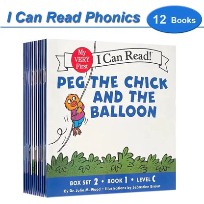 12 Books/Set I Can Read Phonics My Very First Picture Book for Children Kids English Story Picture Books Baby Learning English