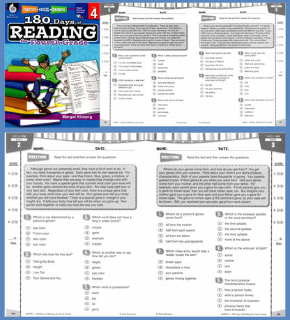 180 Days Language Practice: K-6 Grammar & Reading Comprehension Workbook