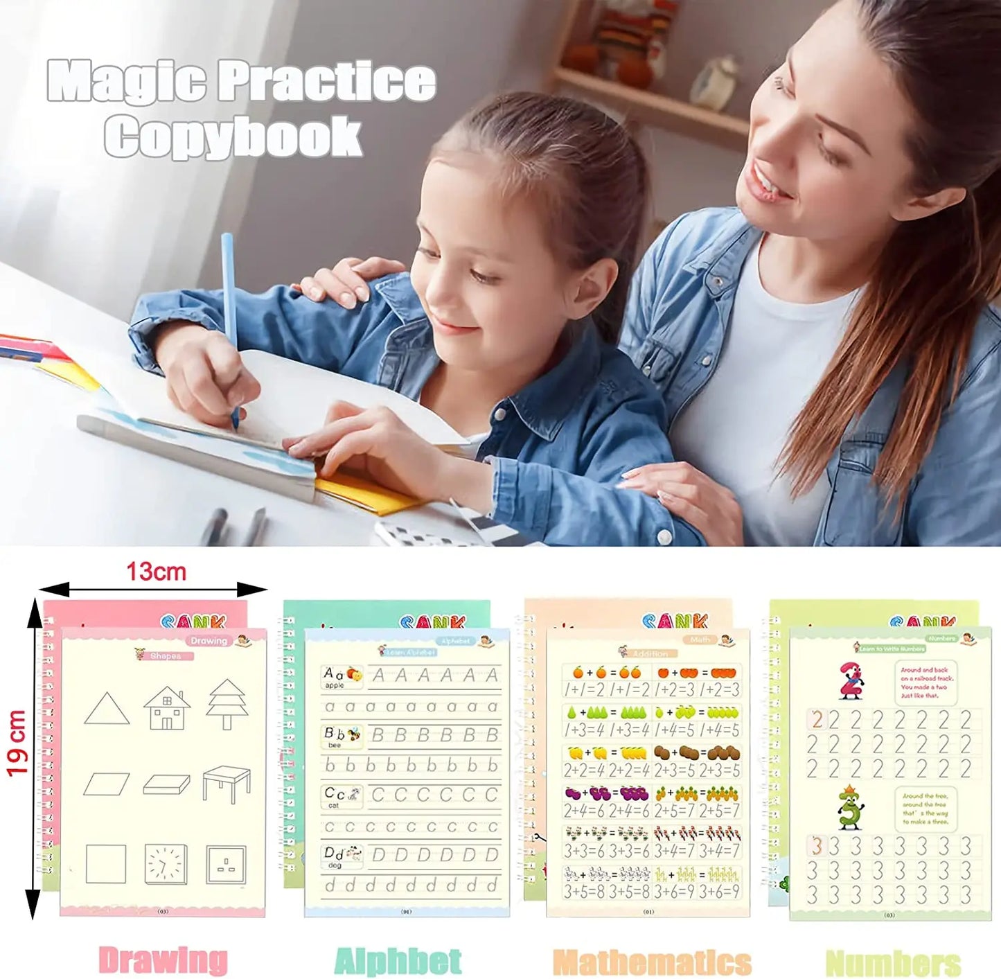 Free Shipping SANK Copybooks Pen Magic Copy Book Free Wiping Children's Kids Writing Sticker Practice Copybook For Calligraphy