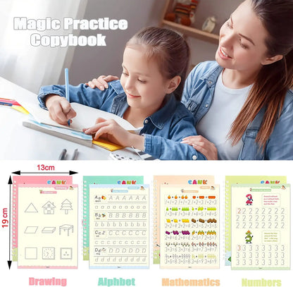 Free Shipping SANK Copybooks Pen Magic Copy Book Free Wiping Children's Kids Writing Sticker Practice Copybook For Calligraphy