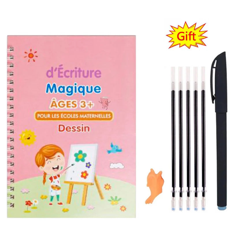 Free Shipping SANK Copybooks Pen Magic Copy Book Free Wiping Children's Kids Writing Sticker Practice Copybook For Calligraphy