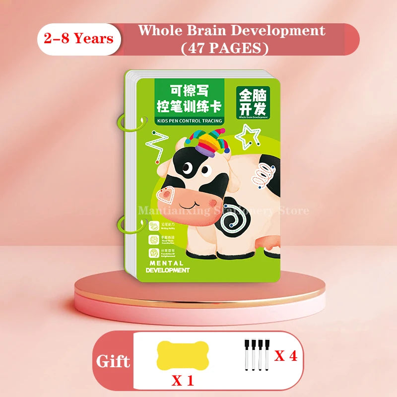 Magical Tracing Workbook Control Training Book Reusable Magic Practice Copybook Children Montessori Drawing Education Stationery