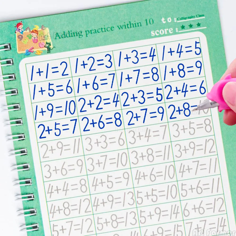 Free Shipping SANK Copybooks Pen Magic Copy Book Free Wiping Children's Kids Writing Sticker Practice Copybook For Calligraphy