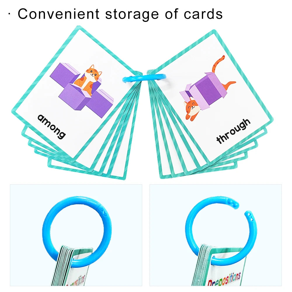 Montessori Kids English Words Learning Flashcards Early Educational Cards Classroom Supplies Kindergarten Teacher Teaching Aids