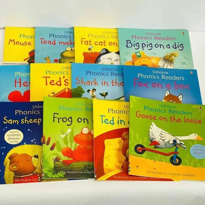 12-Book Usborne Phonics Readers Set: English Picture Books for Kids