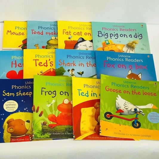12-Book Usborne Phonics Readers Set: English Picture Books for Kids
