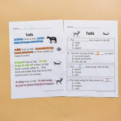 Guided Reading Comprehension Workbooks C-P: English Practice for Kids