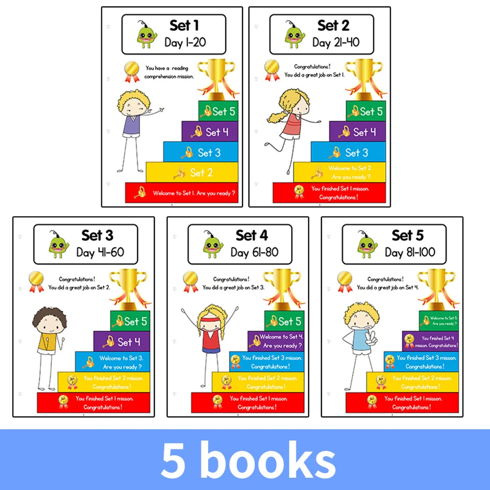 100 Days Reading Comprehension Practice for Preschool English Learners