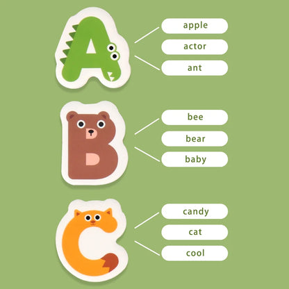 Montessori Busy Quiet Book English Magnetic Letters Card Pairing Exercise Puzzle Spell Games Educational Toys For Children Gifts