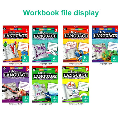 180 Days Language Practice: K-6 Grammar & Reading Comprehension Workbook