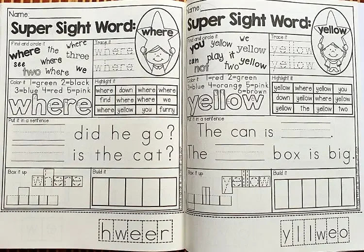 Sight Word Mastery: Pre-Primer to 3rd Grade Phonics Practice Book