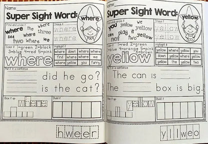 Sight Word Mastery: Pre-Primer to 3rd Grade Phonics Practice Book