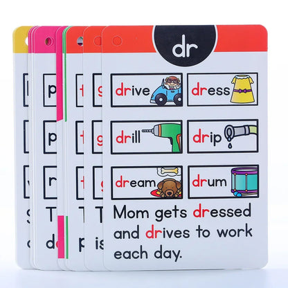 Montessori English Phonics Learning Cards Kindergarten Educational Toys for Children Teacher Teaching Aid Flashcards