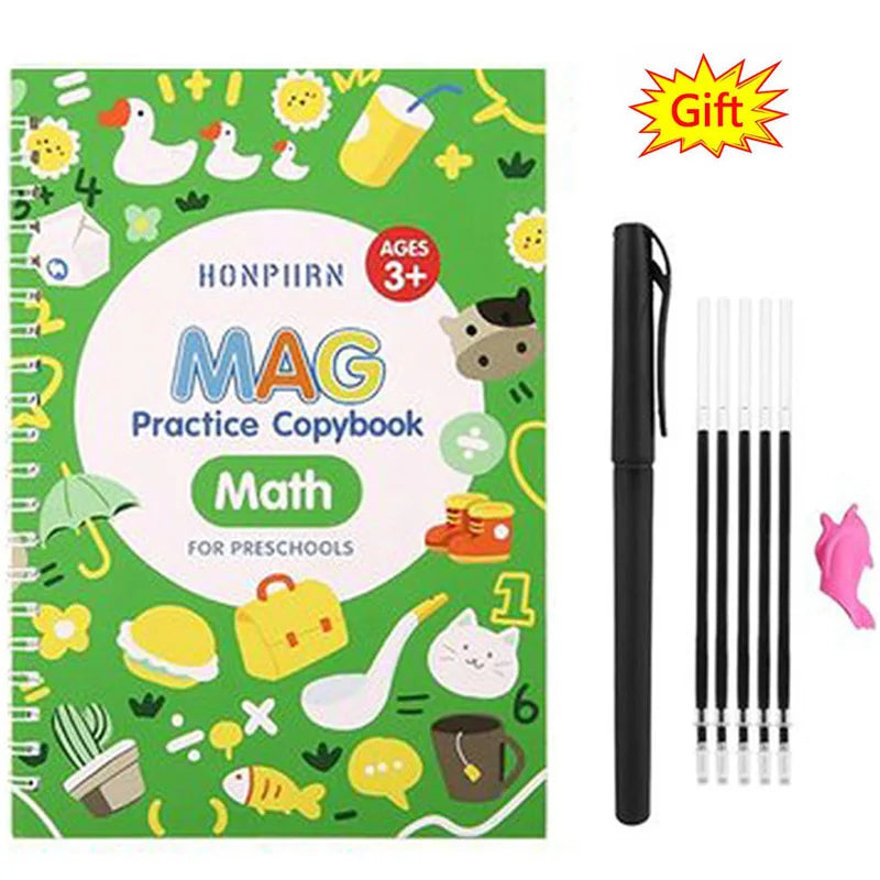 Free Shipping SANK Copybooks Pen Magic Copy Book Free Wiping Children's Kids Writing Sticker Practice Copybook For Calligraphy