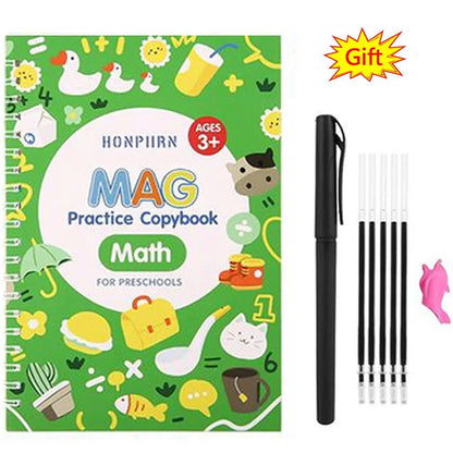 Free Shipping SANK Copybooks Pen Magic Copy Book Free Wiping Children's Kids Writing Sticker Practice Copybook For Calligraphy