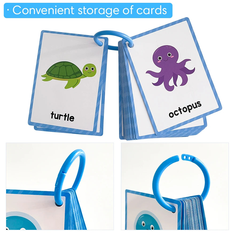 Montessori Kids English Words Learning Flashcards Early Educational Cards Classroom Supplies Kindergarten Teacher Teaching Aids