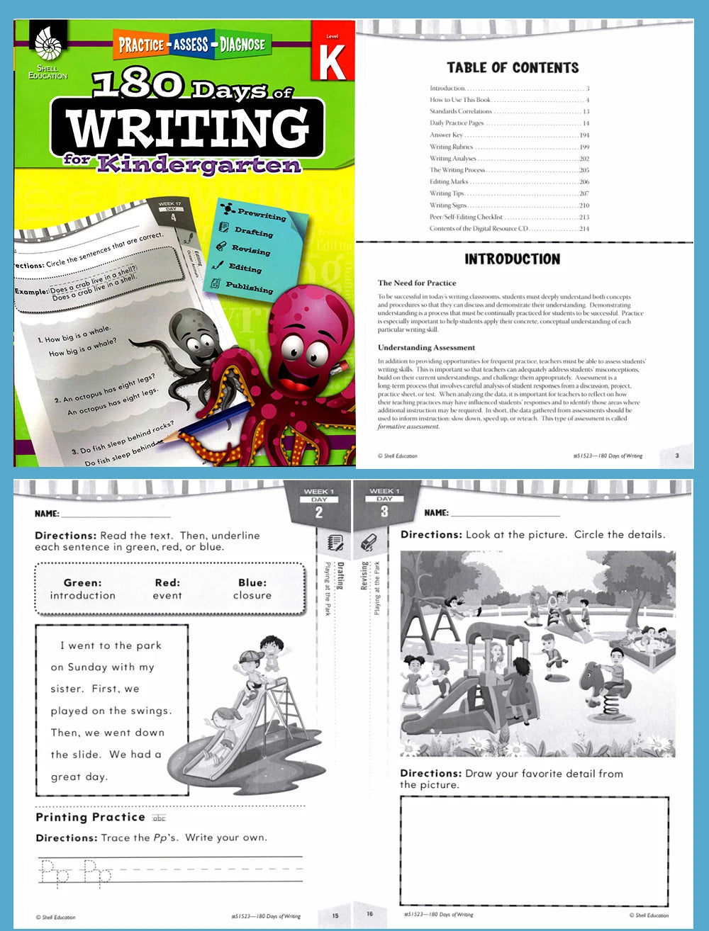 180 Days Language Practice: K-6 Grammar & Reading Comprehension Workbook