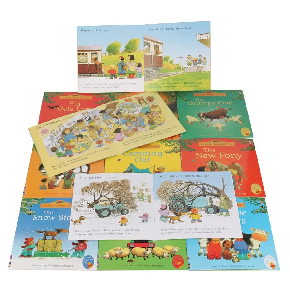 20 Books/set 15x15cm Usborne Farmyard Tales Series Children Baby Famous Farm Story English Picture Book Parent Child Reading