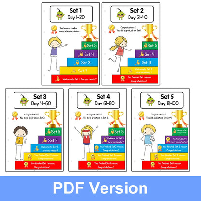 100 Days Reading Comprehension Practice for Preschool English Learners