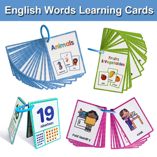 Montessori Kids English Words Learning Flashcards Early Educational Cards Classroom Supplies Kindergarten Teacher Teaching Aids