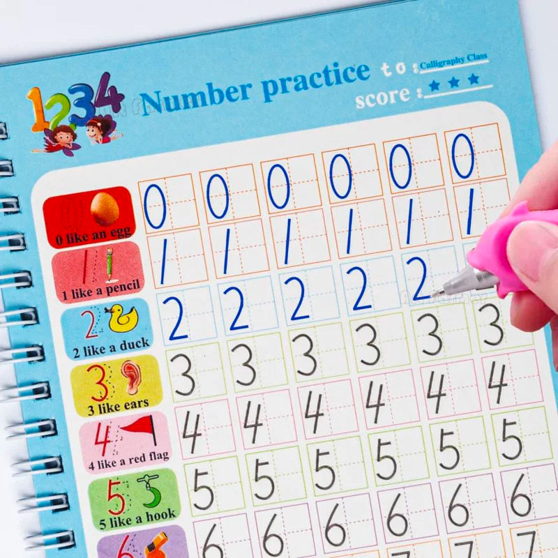 Free Shipping SANK Copybooks Pen Magic Copy Book Free Wiping Children's Kids Writing Sticker Practice Copybook For Calligraphy