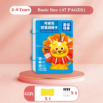 Magical Tracing Workbook Control Training Book Reusable Magic Practice Copybook Children Montessori Drawing Education Stationery