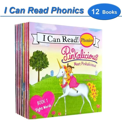 12 Books/Set I Can Read Phonics My Very First Picture Book for Children Kids English Story Picture Books Baby Learning English