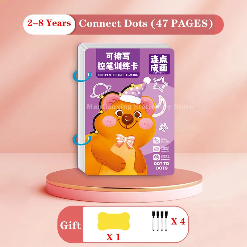 Magical Tracing Workbook Control Training Book Reusable Magic Practice Copybook Children Montessori Drawing Education Stationery