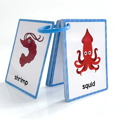 Montessori Kids English Words Learning Flashcards Early Educational Cards Classroom Supplies Kindergarten Teacher Teaching Aids