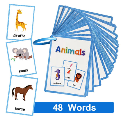 Montessori Kids English Words Learning Flashcards Early Educational Cards Classroom Supplies Kindergarten Teacher Teaching Aids
