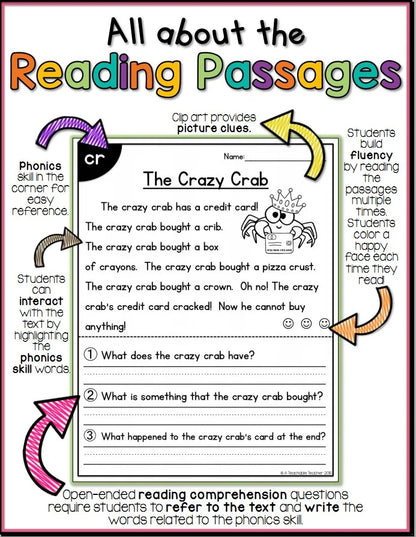 Phonics Skill Builder - 4 Book Reading Comprehension Set