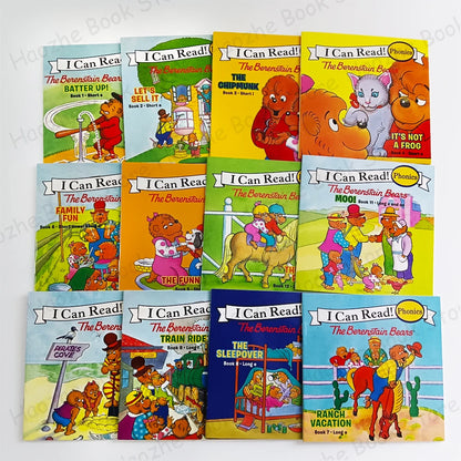 12 Books The Berenstain Beans I Can Read Phonics Short Vowel Long Vowel Learning Story Pocket Book Montessori Bedtime Reading