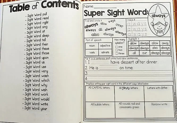 Sight Word Mastery: Pre-Primer to 3rd Grade Phonics Practice Book