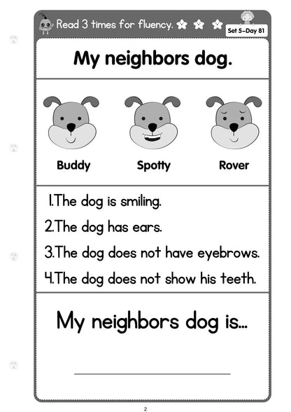 100 Days Reading Comprehension Practice for Preschool English Learners