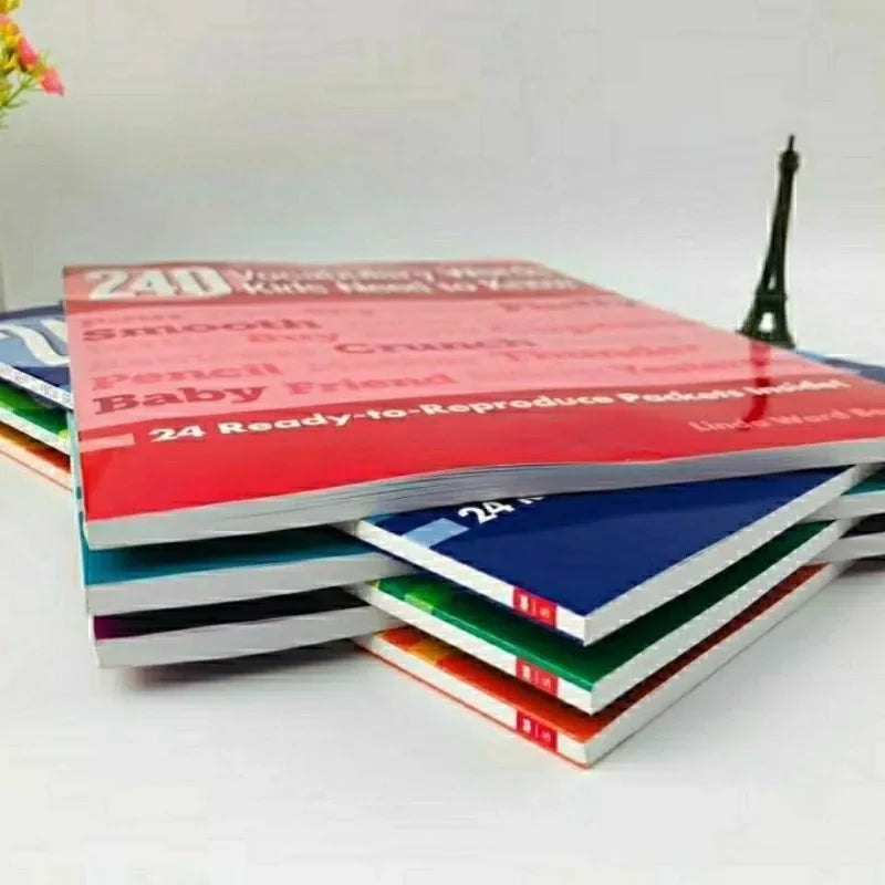 6 Pcs/set English Vocabulary Workbook for Primary School Students Grade 1-6 English 240 Vocabulary New Hot Exercise Book Libro