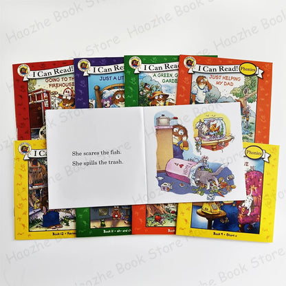 12 Books Little Ceitter I Can Read Phonics English Picture Book Story Pocket Book for Children Kids Montessori Bedtime Reading