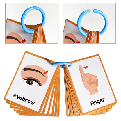 Montessori Kids English Words Learning Flashcards Early Educational Cards Classroom Supplies Kindergarten Teacher Teaching Aids