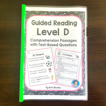 Guided Reading Comprehension Workbooks C-P: English Practice for Kids