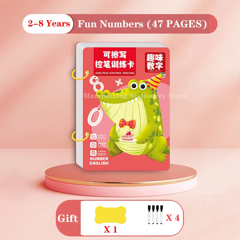 Magical Tracing Workbook Control Training Book Reusable Magic Practice Copybook Children Montessori Drawing Education Stationery