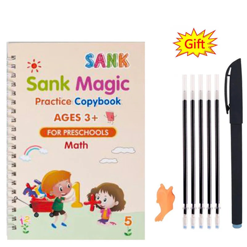 Free Shipping SANK Copybooks Pen Magic Copy Book Free Wiping Children's Kids Writing Sticker Practice Copybook For Calligraphy