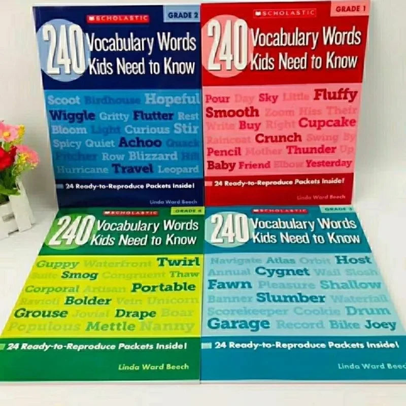 6 Pcs/set English Vocabulary Workbook for Primary School Students Grade 1-6 English 240 Vocabulary New Hot Exercise Book Libro