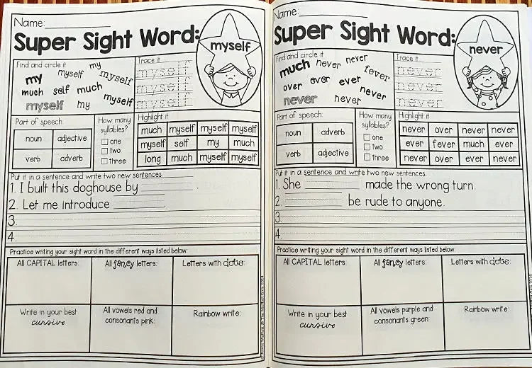 Sight Word Mastery: Pre-Primer to 3rd Grade Phonics Practice Book