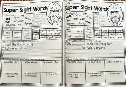 Sight Word Mastery: Pre-Primer to 3rd Grade Phonics Practice Book