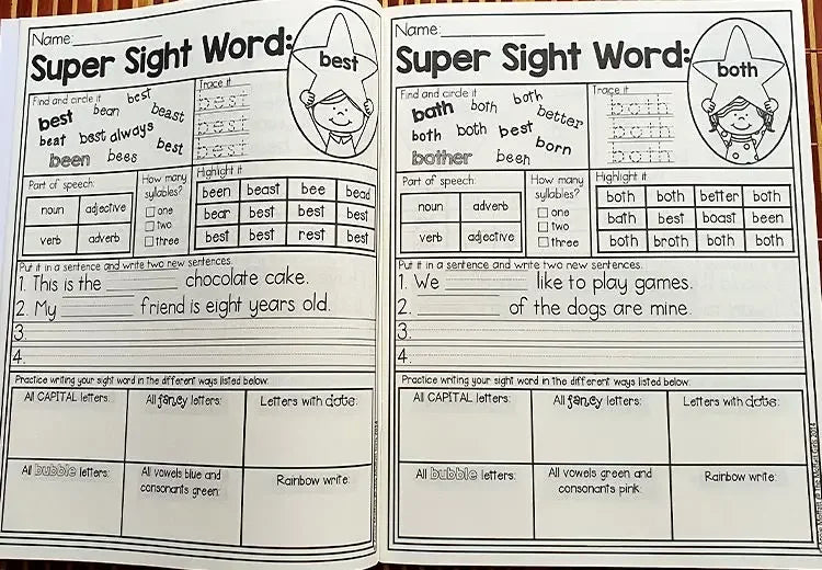 Sight Word Mastery: Pre-Primer to 3rd Grade Phonics Practice Book