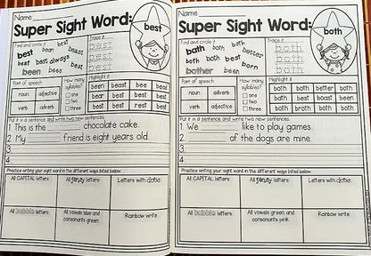 Sight Word Mastery: Pre-Primer to 3rd Grade Phonics Practice Book