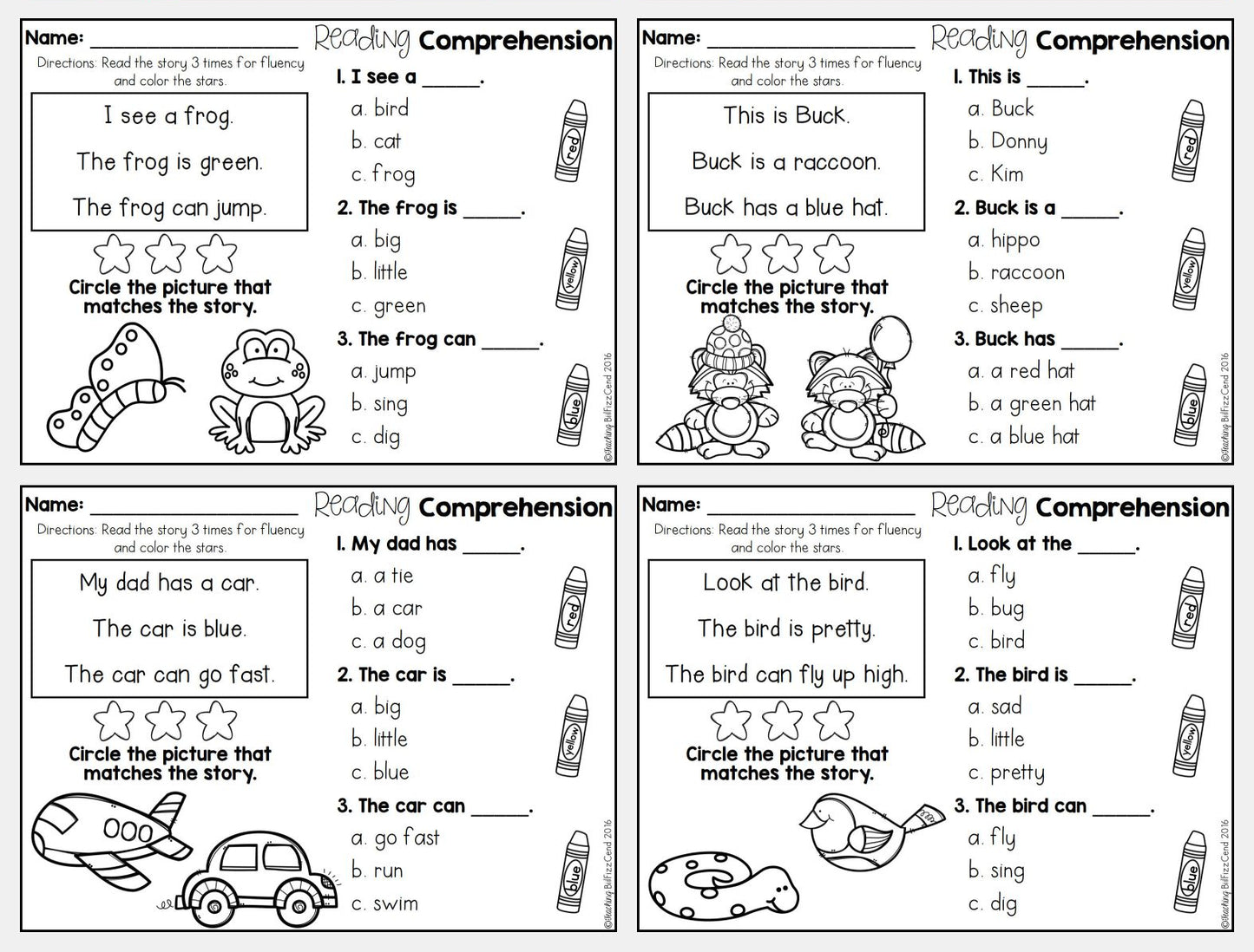 Phonics Skill Builder - 4 Book Reading Comprehension Set